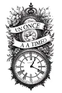 quote once upon a time piece tattoo design idea