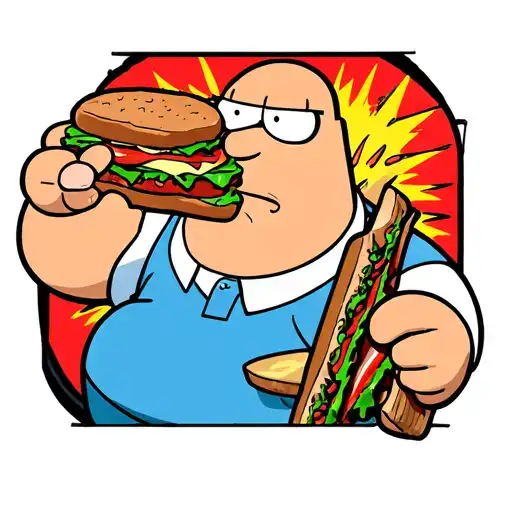 Peter Griffin eating a sandwich tattoo design idea