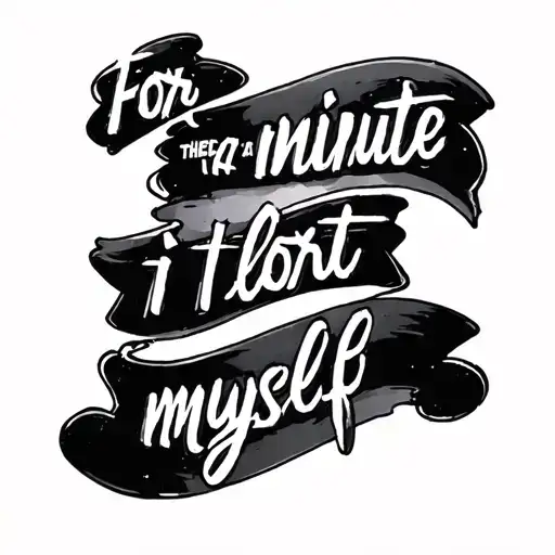 radiohead tattoo with the lyrics "for a minute there i lost myself" tattoo design idea