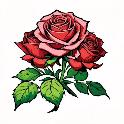 bender futurama roses tattoo design idea