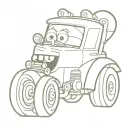 sponge bob muscle car engine tattoo design idea