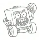 sponge bob muscle car engine tattoo design idea