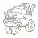 sponge bob muscle car engine tattoo design idea