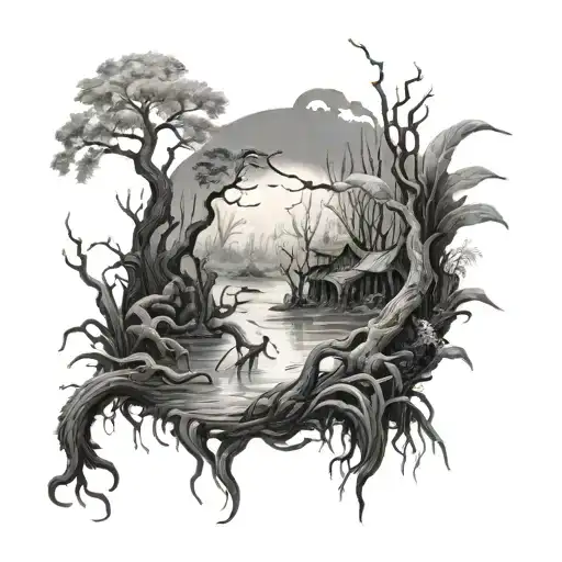 swamp tattoo design idea