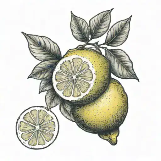a lemon with the words "you're the lemon to my lime" tattoo design idea