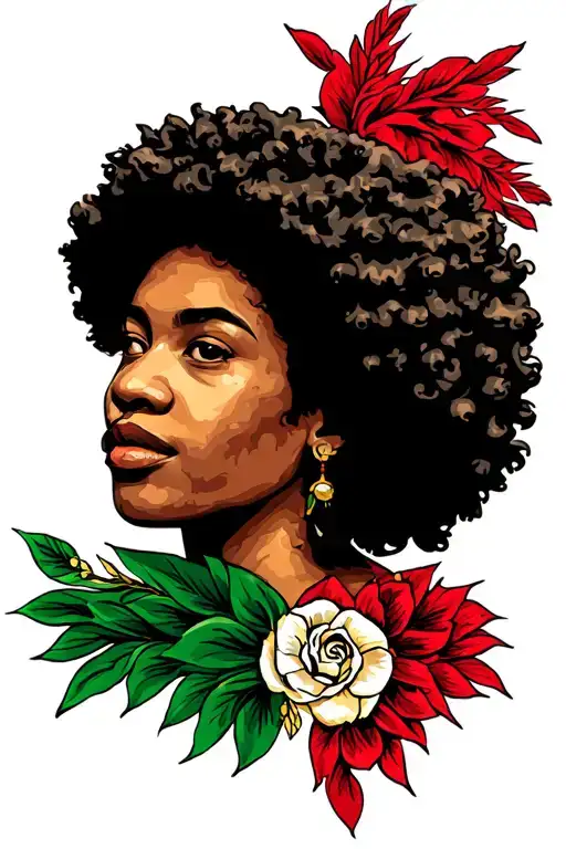 Afro-italian american flag tattoo design idea