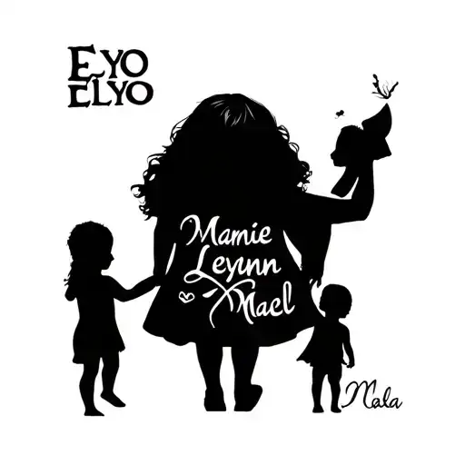 "Elyo Leyann Mael" Mamie Renard with little children Terrible tattoo design idea
