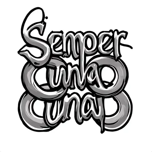 "Semper una" interlocking circles tattoo design idea