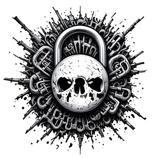 tormented intricated almost broken padlocks  tattoo design idea