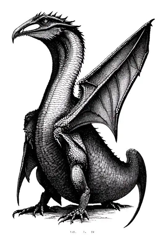 pterodactyl and date 11.10.2025 tattoo design idea