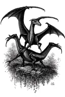 pterodactyl and date 11.10.2025 tattoo design idea