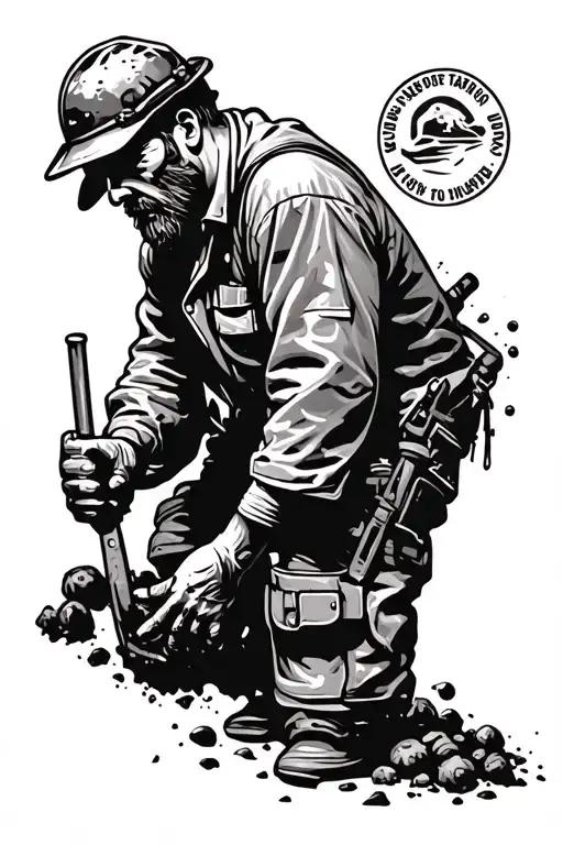 coal miner tattoo design idea