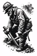 coal miner tattoo design idea