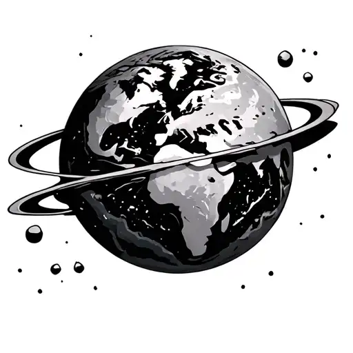 flat earth inside tattoo design idea