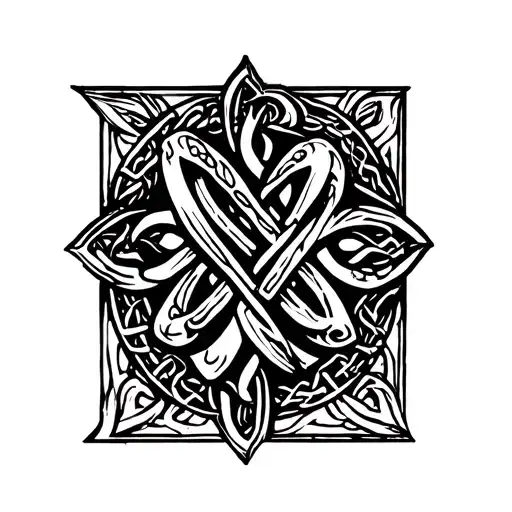 Heraldic ermine tail symbol, celtic tatto, detailed, triskelion  tattoo design idea