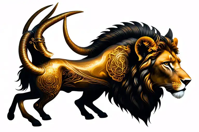 Leo, Capricorn and Gemini zodiac symbol tattoo design idea