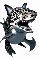 leopard shark swimming tattoo design idea