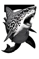 leopard shark swimming tattoo design idea
