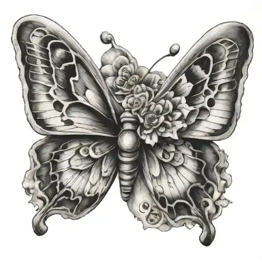 butterfly, angel wings, puzzle piece featuring tattoo design idea
