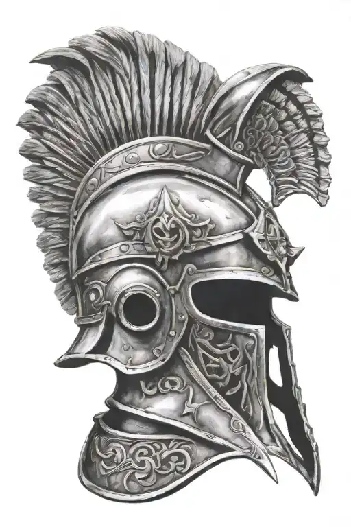 gladiator helmet tattoo design idea