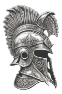 gladiator helmet tattoo design idea