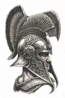 gladiator helmet tattoo design idea