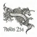 Proverbs 23:4 Verse tattoo design idea
