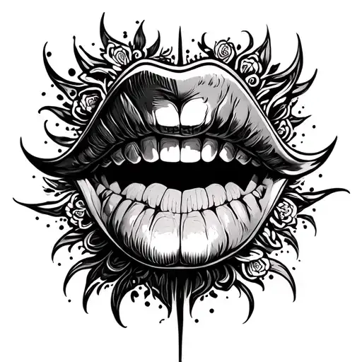 Throat tattoo design idea