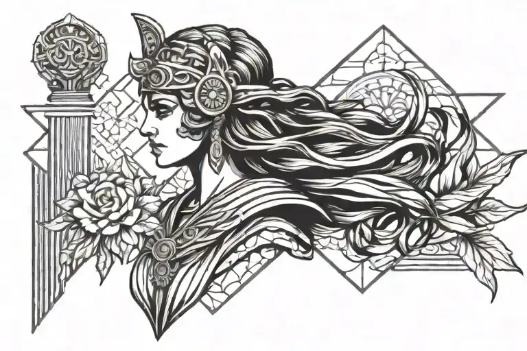 athena greek goddess tattoo design idea