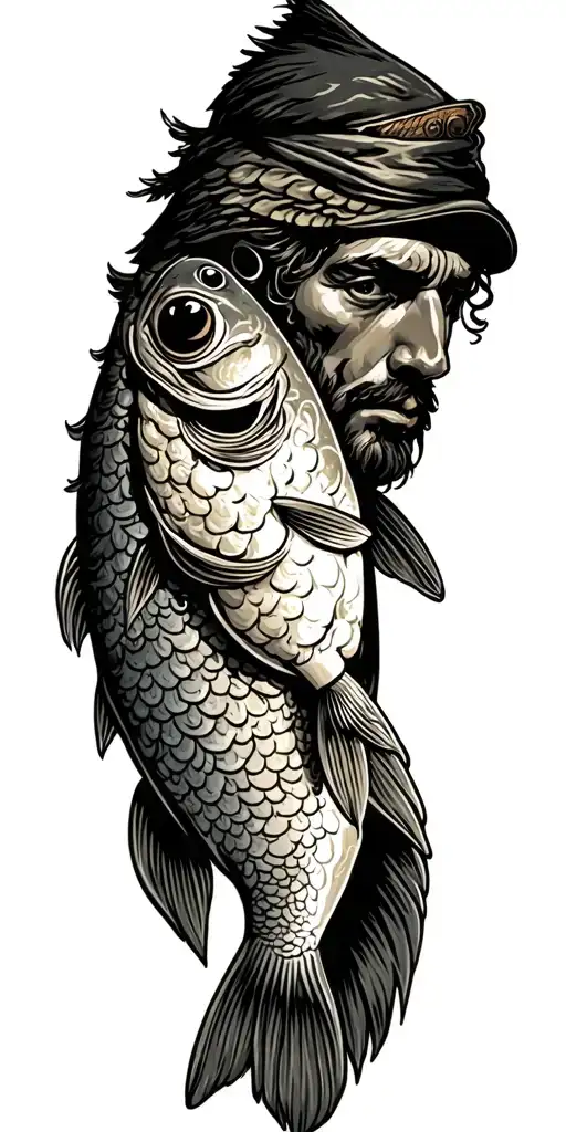 follow me and i will make you fishers of men tattoo design idea
