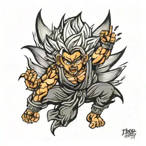 indian super saiyan tattoo design idea