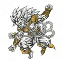 indian super saiyan tattoo design idea