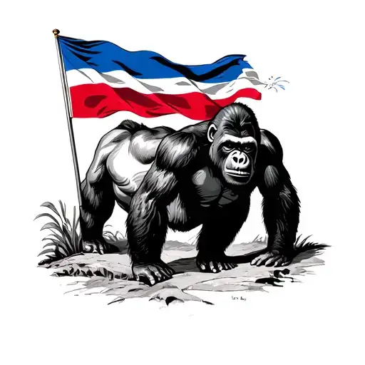 the pain and suffering I go through but I still stand and with a Haiti flag right next to it with a gorilla that fear no tattoo design idea