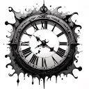 Roman numeral clock melting tattoo design idea