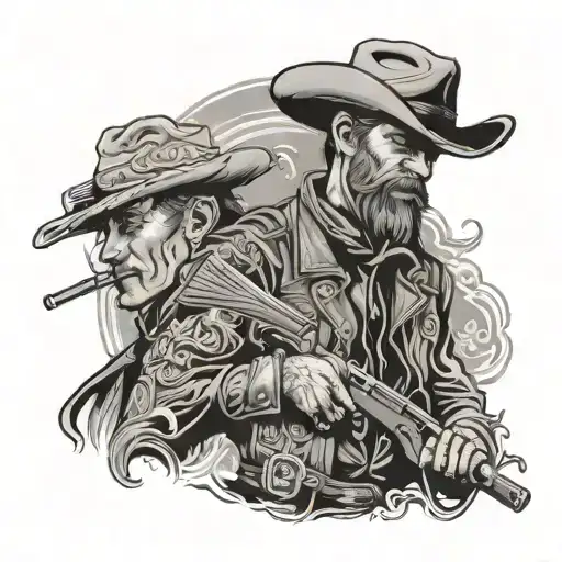 outlaw western tattoo design idea