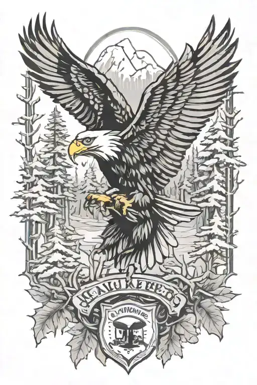 Nature, Eagle, trees, forest, police officer, America, gym, working out, self improvement, Greenbay packers tattoo design idea
