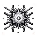 DMT molecule infused with intricate tattoo design idea