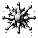 DMT molecule infused with intricate tattoo design idea