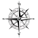 3d compass simple 2d word live and word breathe tattoo design idea