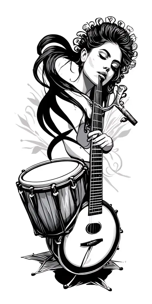 Latin percussion music tattoo design idea