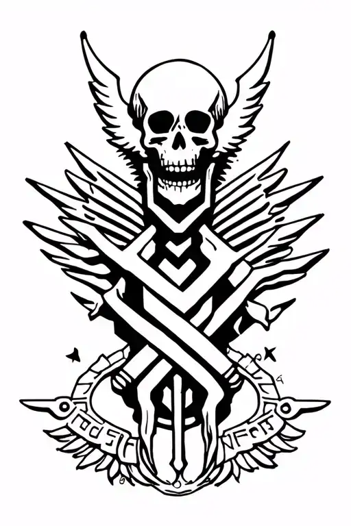 death simbol death or loved one strength god Hermes tattoo design idea