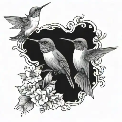 hummingbird 3 siblings tattoo tattoo design idea