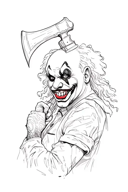 insane clown posse with hatchet and juggalo tattoo design idea