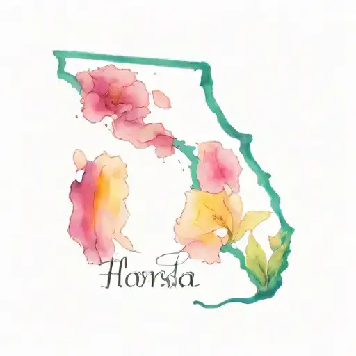 Florida and Nebraska state outline tattoo design idea