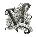 Ragnar name written tattoo design idea