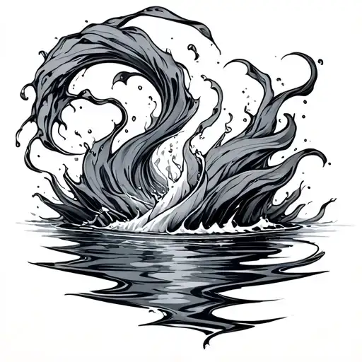 Flowing Water tattoo design idea