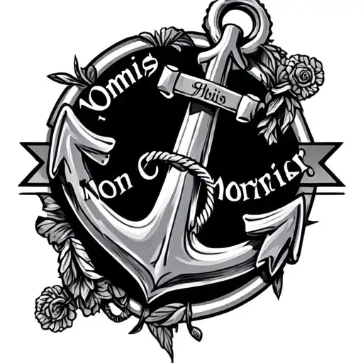 an anchor with the words "Non Omnis Moriar" tattoo design idea