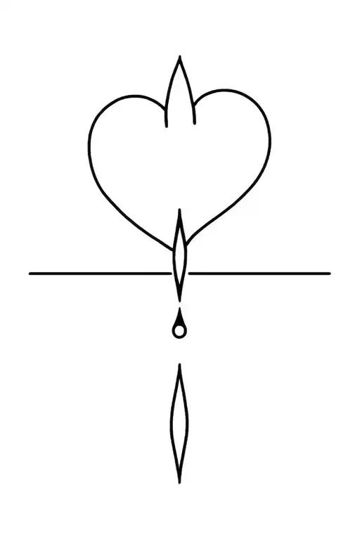 droplet, heatbeat, heart line, initials: JTF tattoo design idea