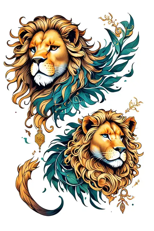 Aquarius, Leo, and cancer zodiac sign tattoo design idea