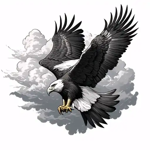 eagle with clouds and Isaiah 40:31 But they tattoo design idea